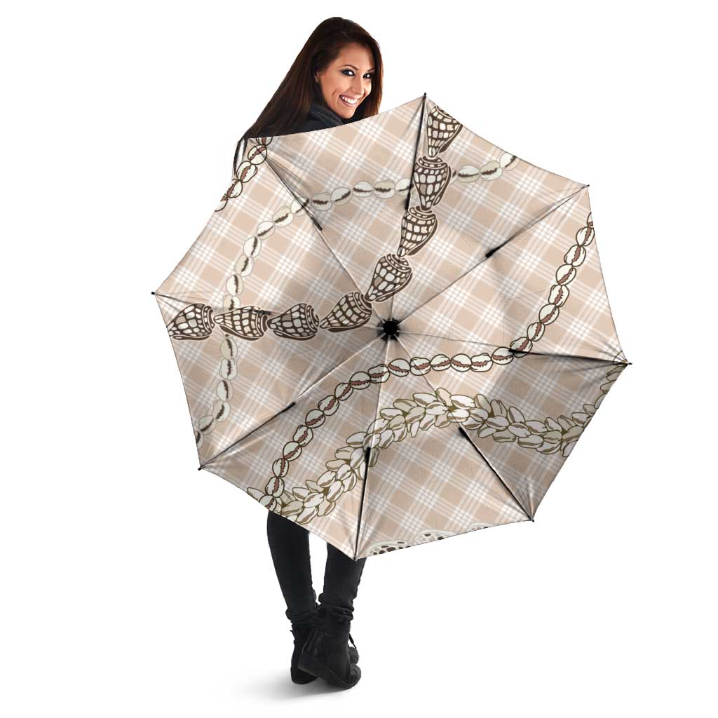 Beige Aloha Hawaii Shell Lei Umbrella Palaka Hebrew Cone Honey Cowrie Elegant Curves LT14 - Polynesian Pride