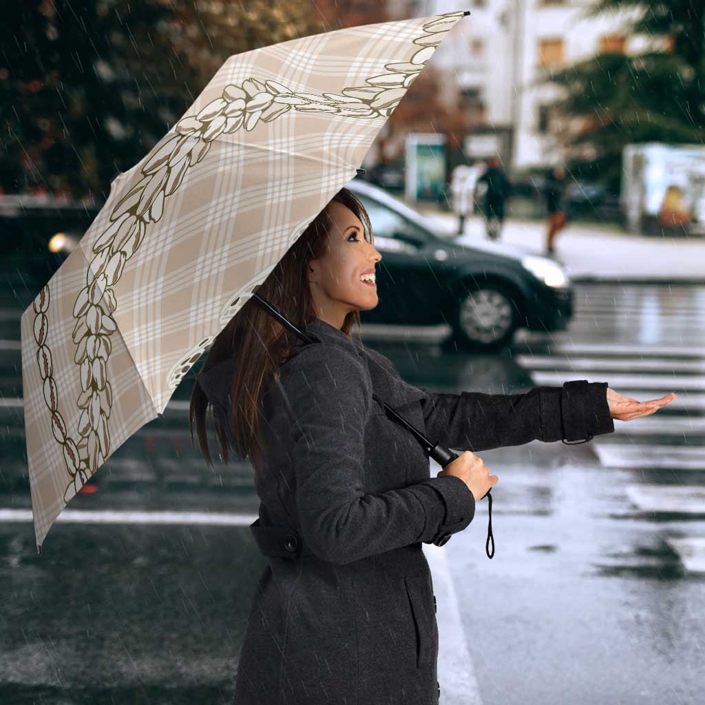 Beige Aloha Hawaii Shell Lei Umbrella Palaka Hebrew Cone Honey Cowrie Elegant Curves LT14 - Polynesian Pride