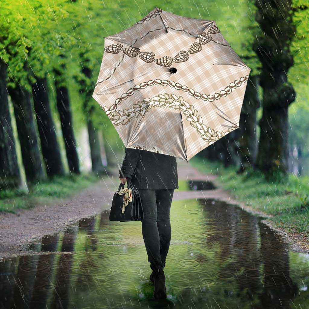 Beige Aloha Hawaii Shell Lei Umbrella Palaka Hebrew Cone Honey Cowrie Elegant Curves LT14 - Polynesian Pride