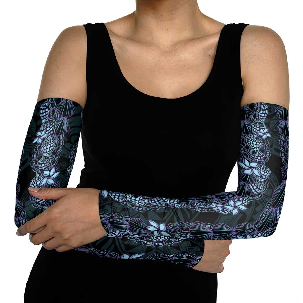 Purple Paradise Hawaii Shell Lei Arm Sleeves Hawaiian Sunrise Shell Hebrew Cone Plumeria LT14 - Polynesian Pride