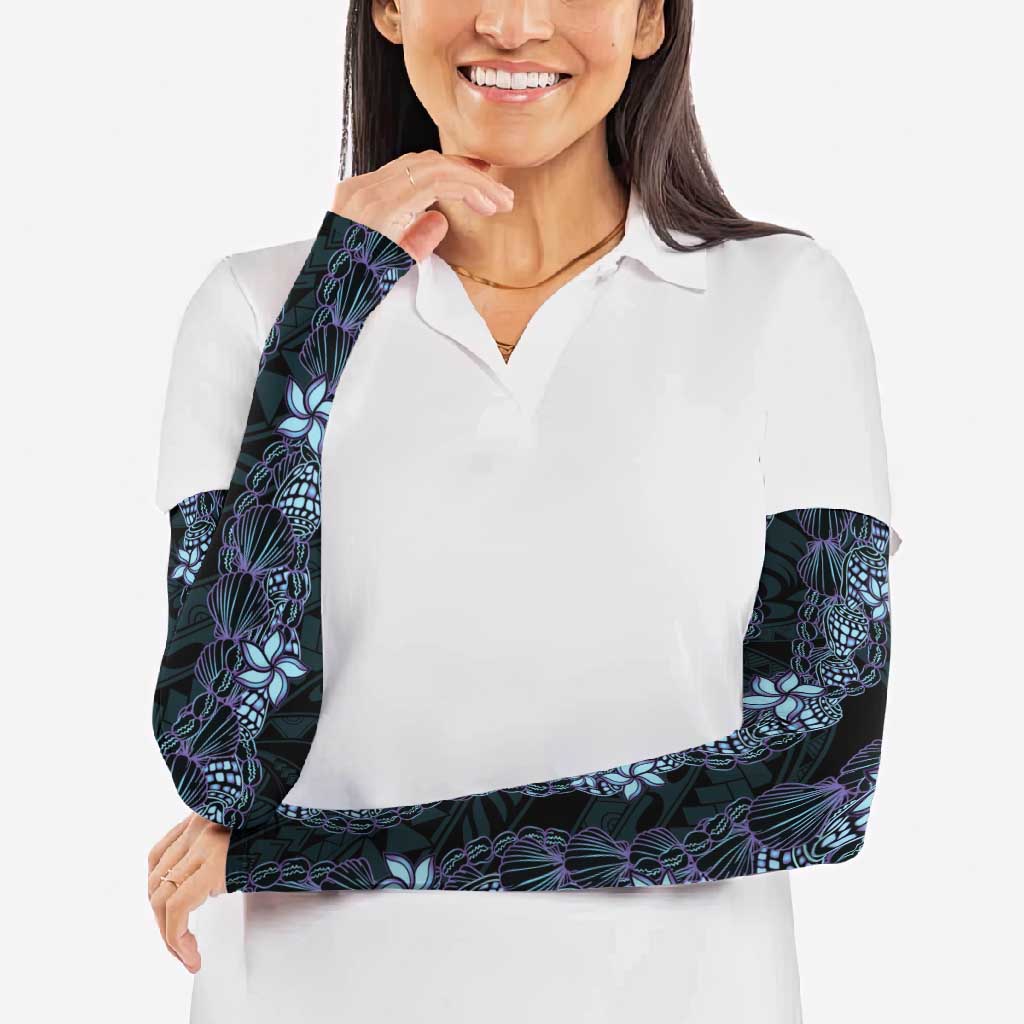 Purple Paradise Hawaii Shell Lei Arm Sleeves Hawaiian Sunrise Shell Hebrew Cone Plumeria LT14 - Polynesian Pride