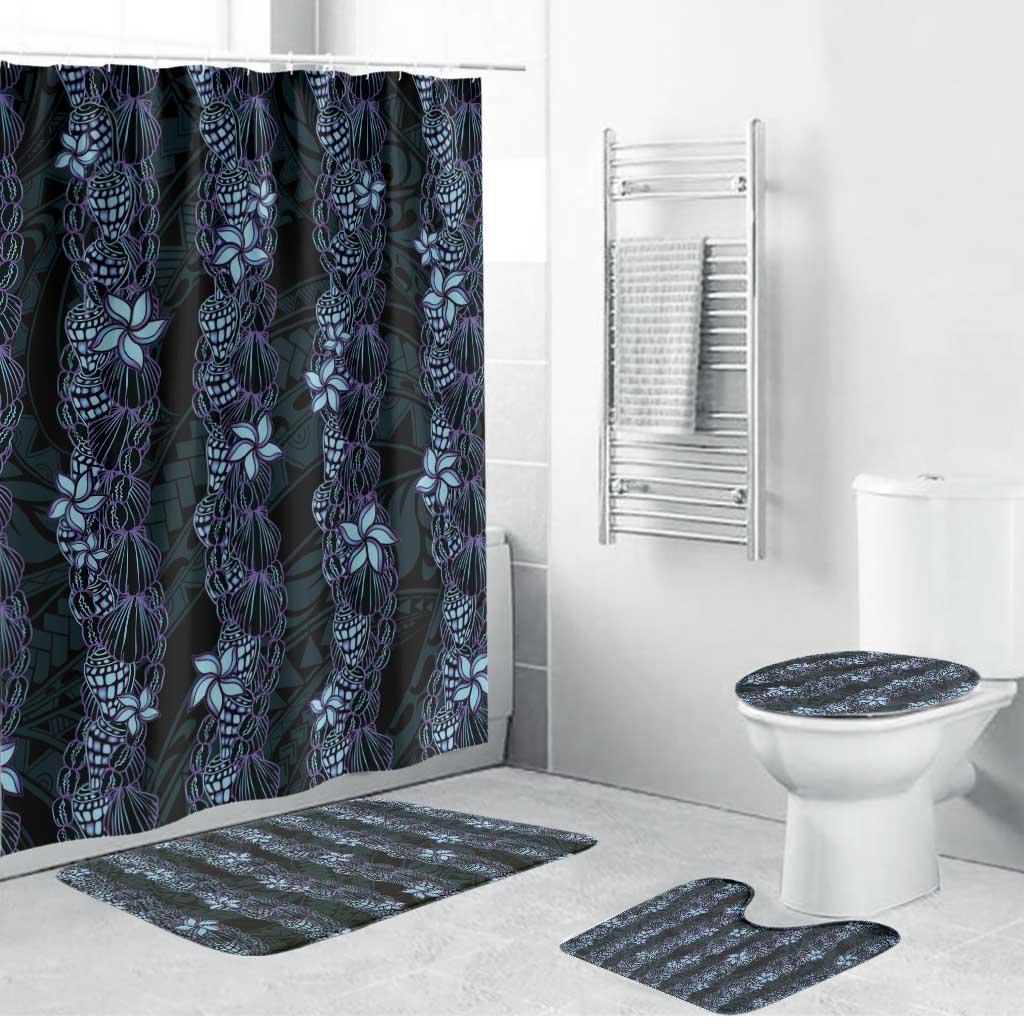 Purple Paradise Hawaii Shell Lei Bathroom Set Hawaiian Sunrise Shell Hebrew Cone Plumeria - Polynesian Pride