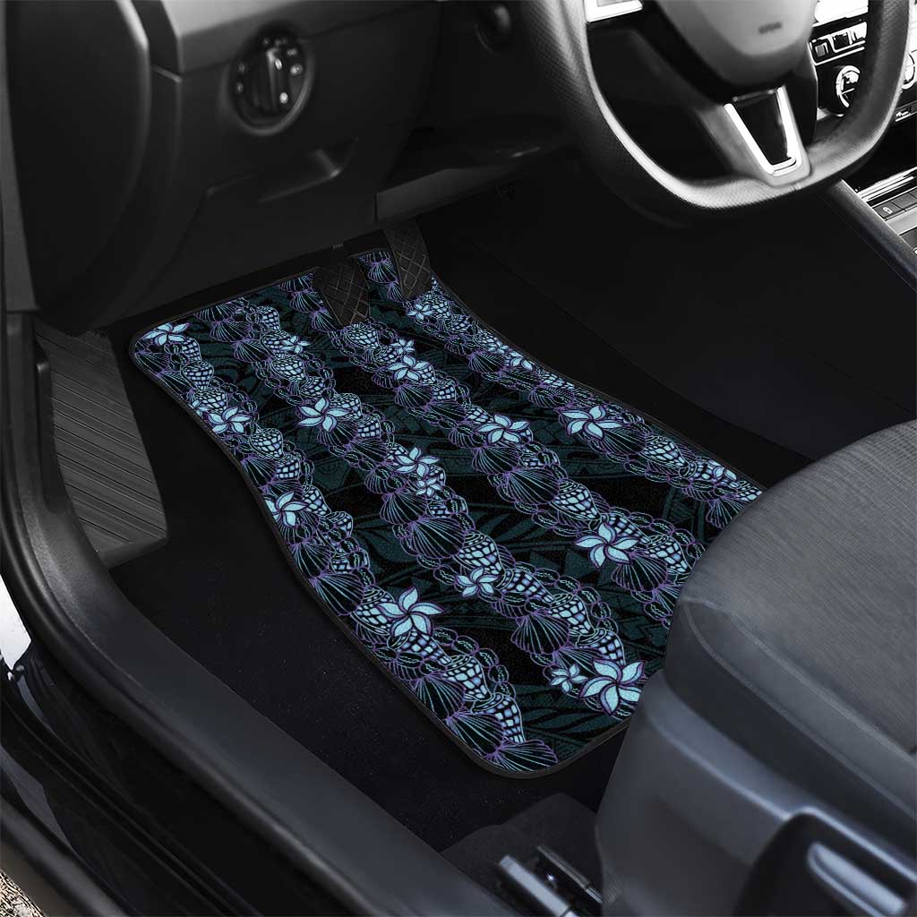Purple Paradise Hawaii Shell Lei Car Mats Hawaiian Sunrise Shell Hebrew Cone Plumeria - Polynesian Pride