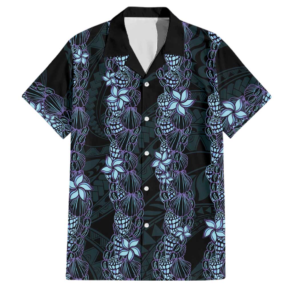Purple Paradise Hawaii Shell Lei Family Matching Mermaid Dress and Hawaiian Shirt Hawaiian Sunrise Shell Hebrew Cone Plumeria LT14 Dad's Shirt - Short Sleeve Purple - Polynesian Pride
