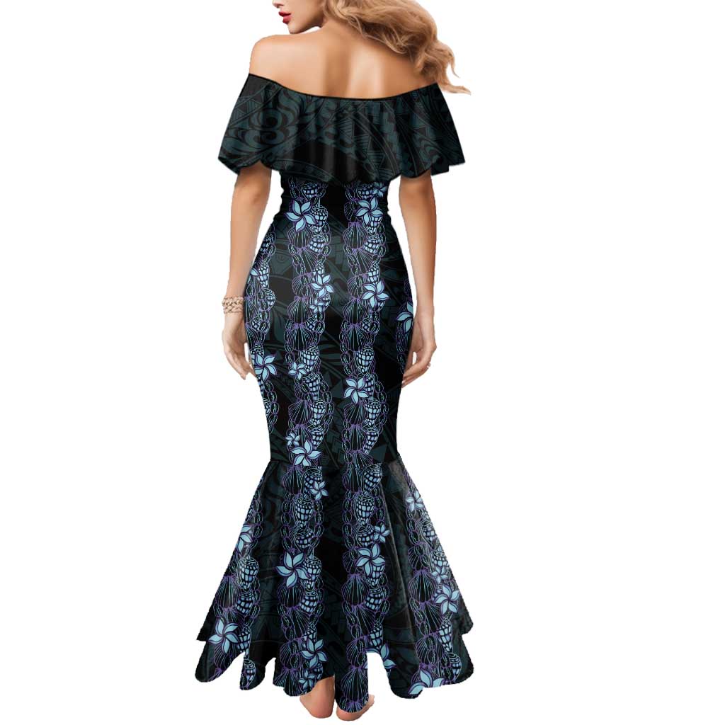 Purple Paradise Hawaii Shell Lei Family Matching Mermaid Dress and Hawaiian Shirt Hawaiian Sunrise Shell Hebrew Cone Plumeria LT14 - Polynesian Pride