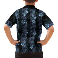 Purple Paradise Hawaii Shell Lei Family Matching Off The Shoulder Long Sleeve Dress and Hawaiian Shirt Hawaiian Sunrise Shell Hebrew Cone Plumeria LT14 - Polynesian Pride