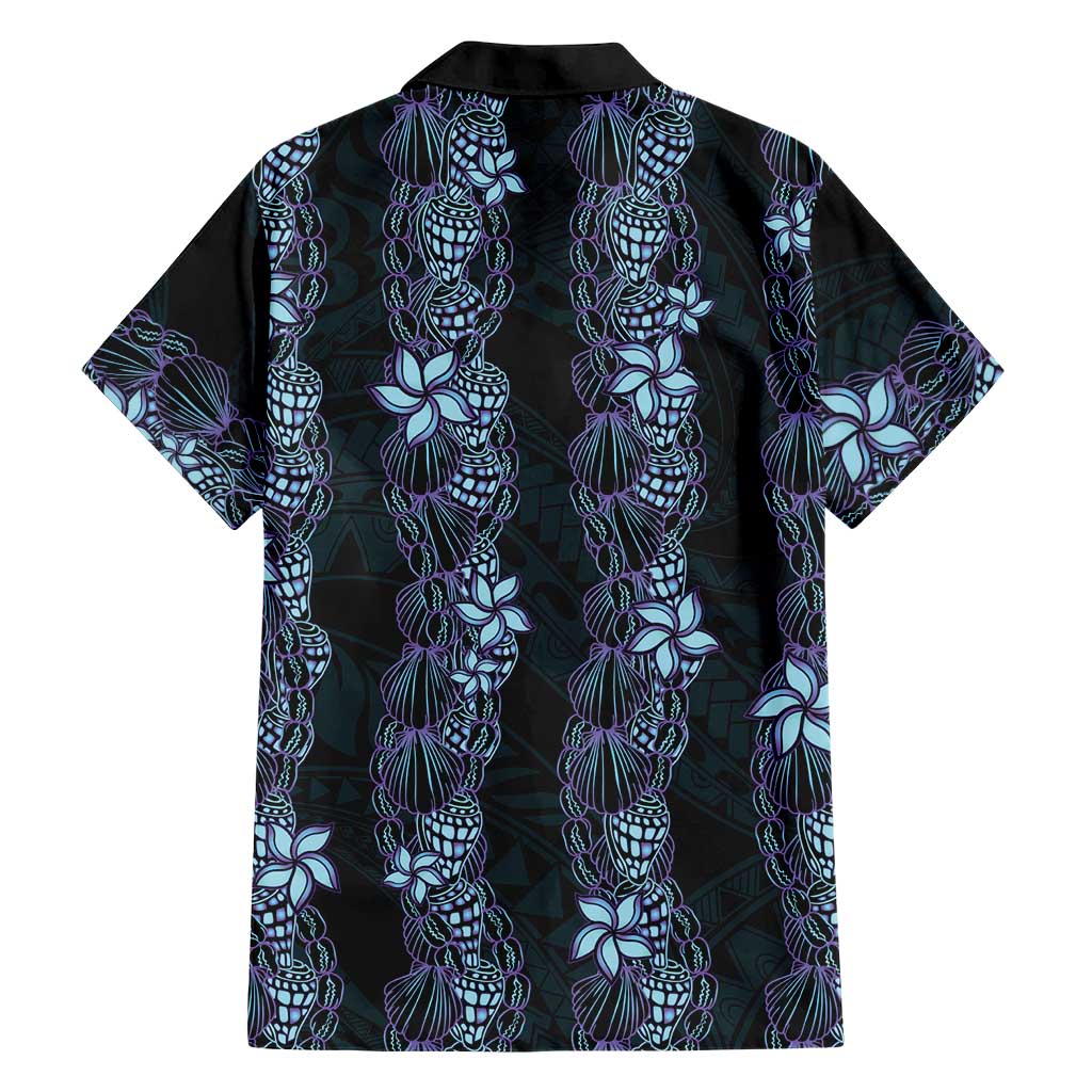 Purple Paradise Hawaii Shell Lei Family Matching Off The Shoulder Long Sleeve Dress and Hawaiian Shirt Hawaiian Sunrise Shell Hebrew Cone Plumeria LT14 - Polynesian Pride