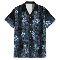 Purple Paradise Hawaii Shell Lei Family Matching Off Shoulder Maxi Dress and Hawaiian Shirt Hawaiian Sunrise Shell Hebrew Cone Plumeria LT14 Dad's Shirt - Short Sleeve Purple - Polynesian Pride
