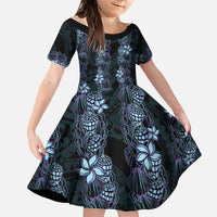 Purple Paradise Hawaii Shell Lei Family Matching Summer Maxi Dress and Hawaiian Shirt Hawaiian Sunrise Shell Hebrew Cone Plumeria LT14 Daughter's Dress Purple - Polynesian Pride