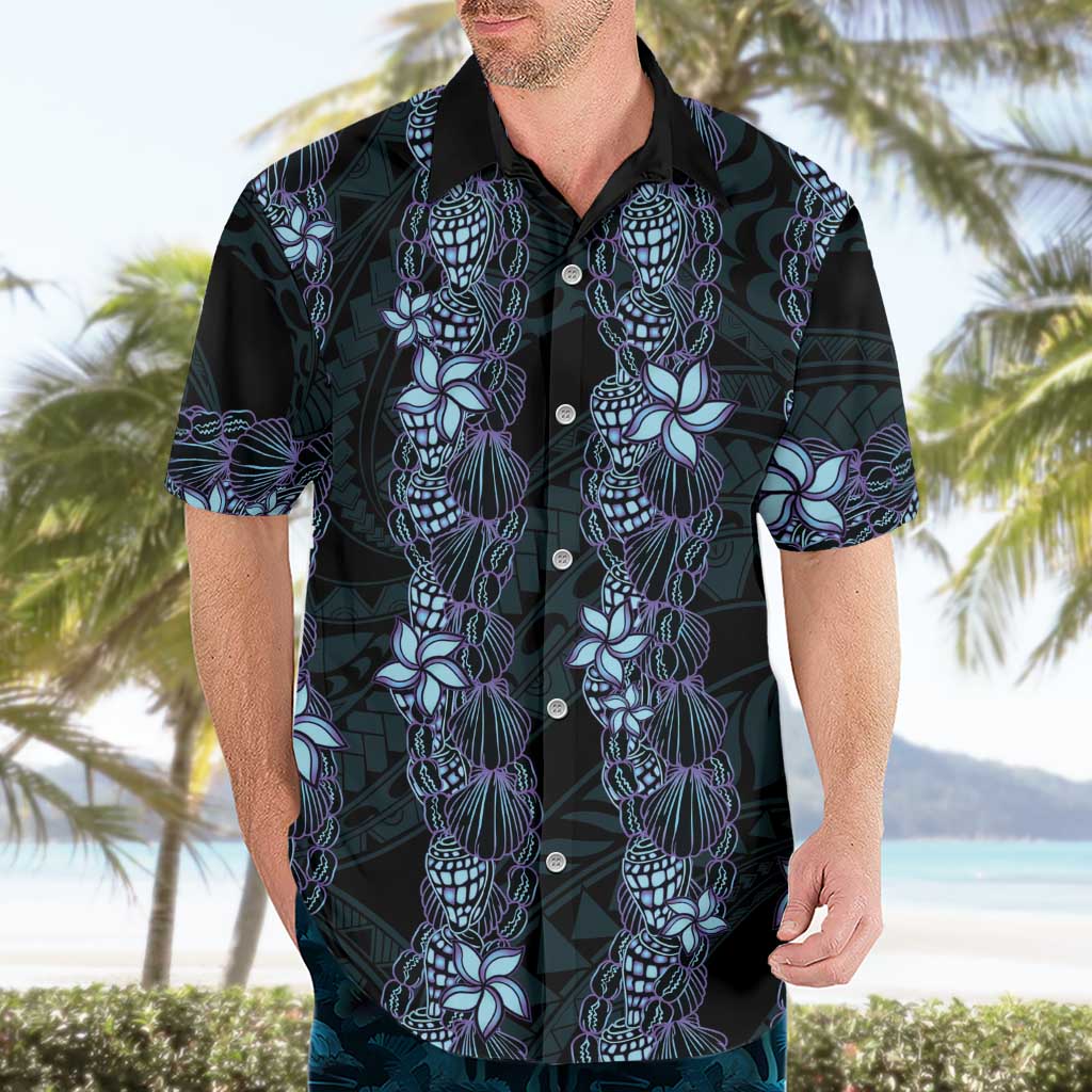 Purple Paradise Hawaii Shell Lei Hawaiian Shirt Hawaiian Sunrise Shell Hebrew Cone Plumeria - Polynesian Pride