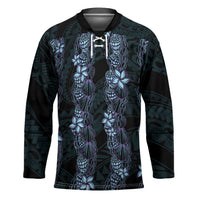 Purple Paradise Hawaii Shell Lei Hockey Jersey Hawaiian Sunrise Shell Hebrew Cone Plumeria - Polynesian Pride
