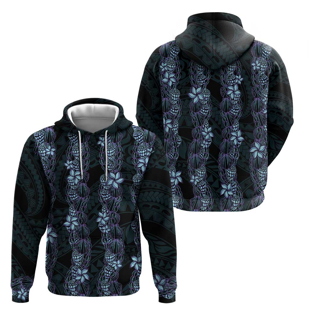 Purple Paradise Hawaii Shell Lei Hoodie Hawaiian Sunrise Shell Hebrew Cone Plumeria - Polynesian Pride