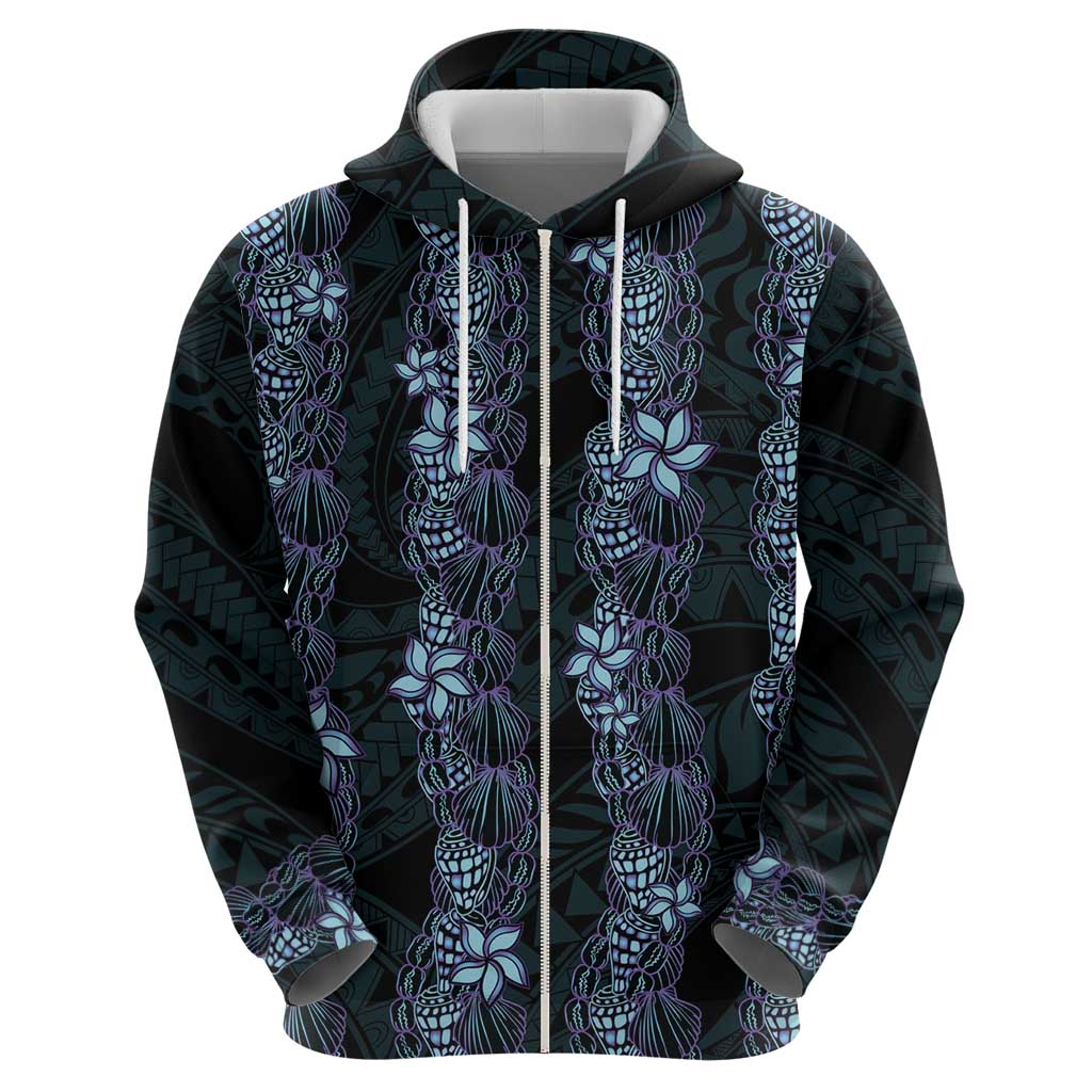 Purple Paradise Hawaii Shell Lei Hoodie Hawaiian Sunrise Shell Hebrew Cone Plumeria - Polynesian Pride