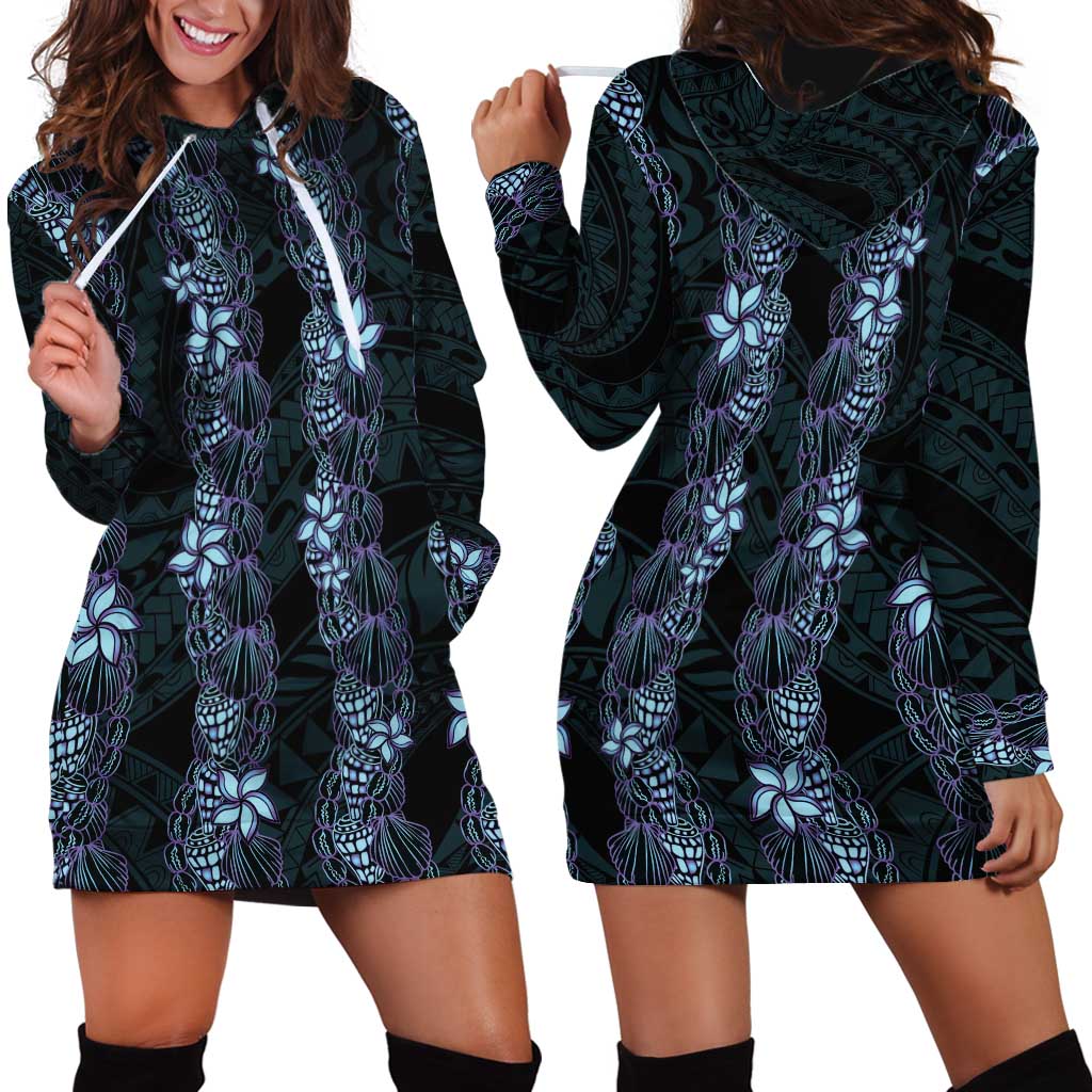 Purple Paradise Hawaii Shell Lei Hoodie Dress Hawaiian Sunrise Shell Hebrew Cone Plumeria LT14 - Polynesian Pride