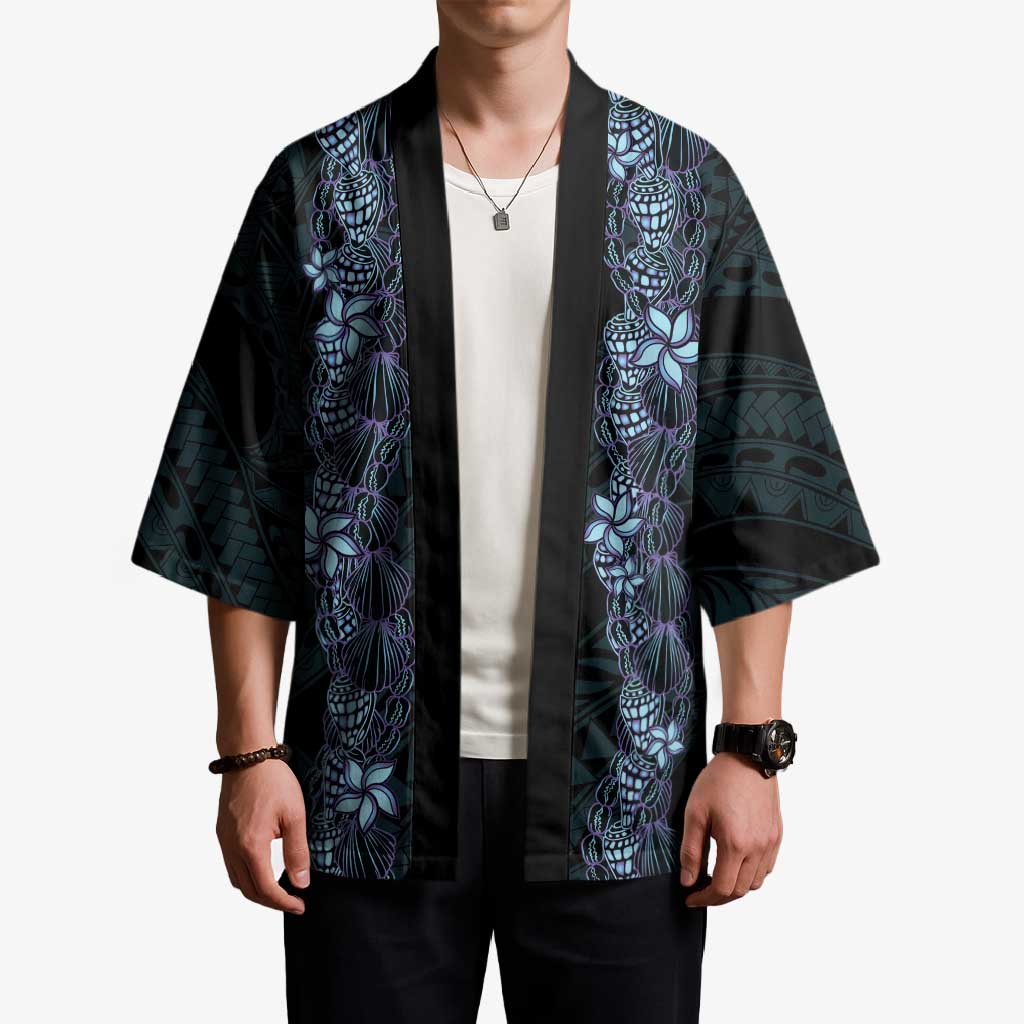 Purple Paradise Hawaii Shell Lei Kimono Hawaiian Sunrise Shell Hebrew Cone Plumeria - Polynesian Pride