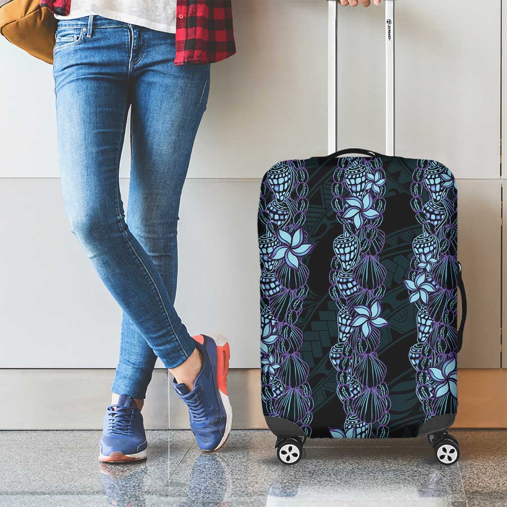 Purple Paradise Hawaii Shell Lei Luggage Cover Hawaiian Sunrise Shell Hebrew Cone Plumeria - Polynesian Pride