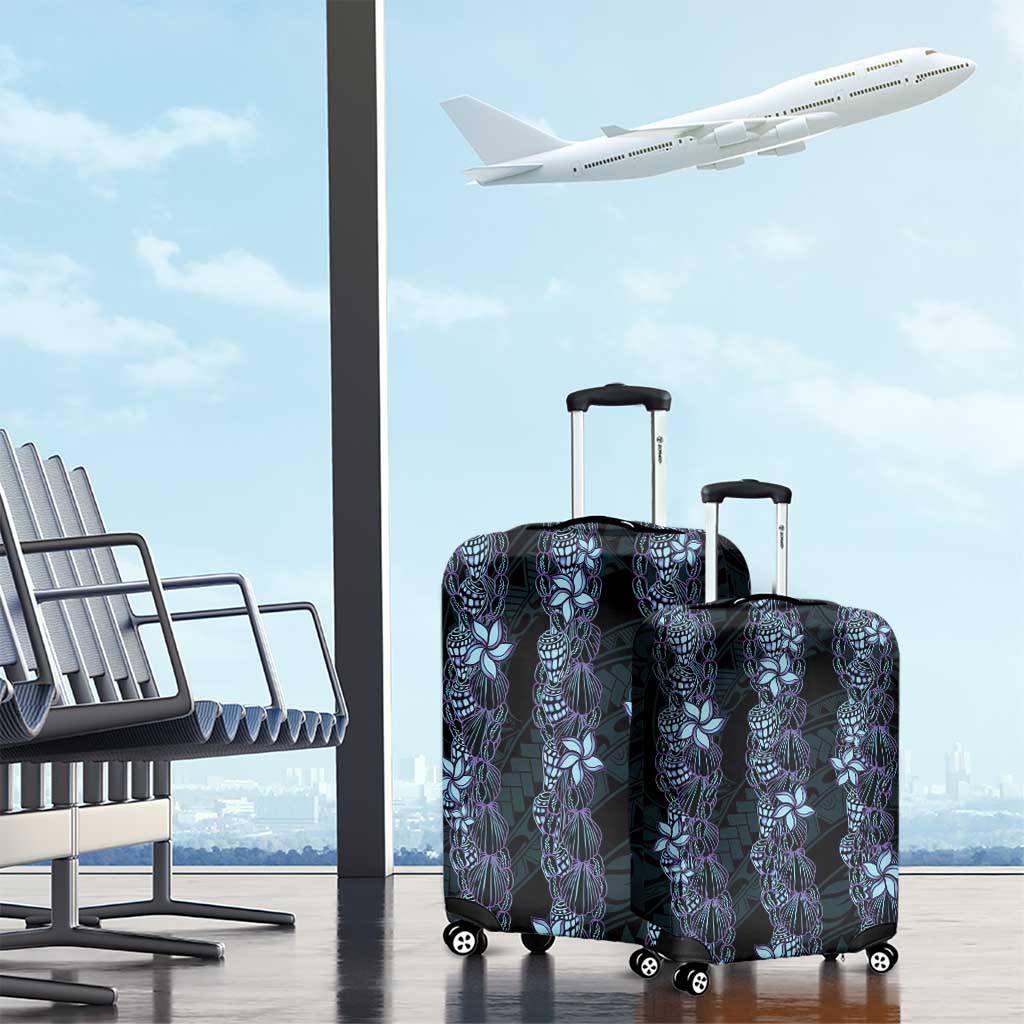 Purple Paradise Hawaii Shell Lei Luggage Cover Hawaiian Sunrise Shell Hebrew Cone Plumeria - Polynesian Pride