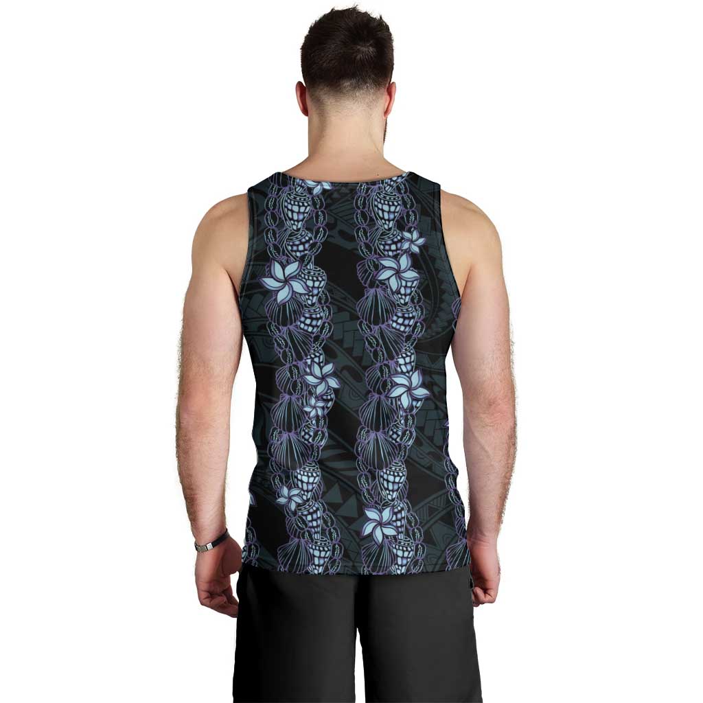 Purple Paradise Hawaii Shell Lei Men Tank Top Hawaiian Sunrise Shell Hebrew Cone Plumeria - Polynesian Pride