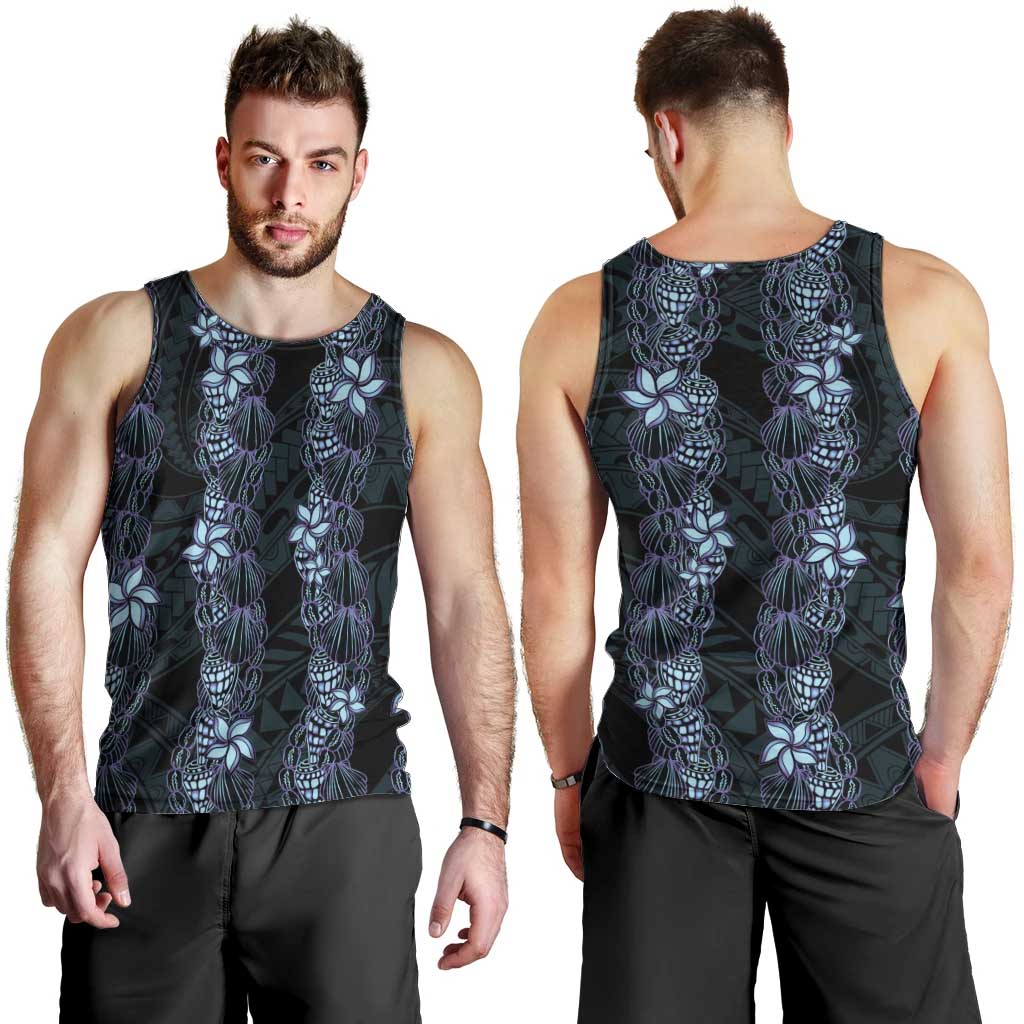 Purple Paradise Hawaii Shell Lei Men Tank Top Hawaiian Sunrise Shell Hebrew Cone Plumeria - Polynesian Pride