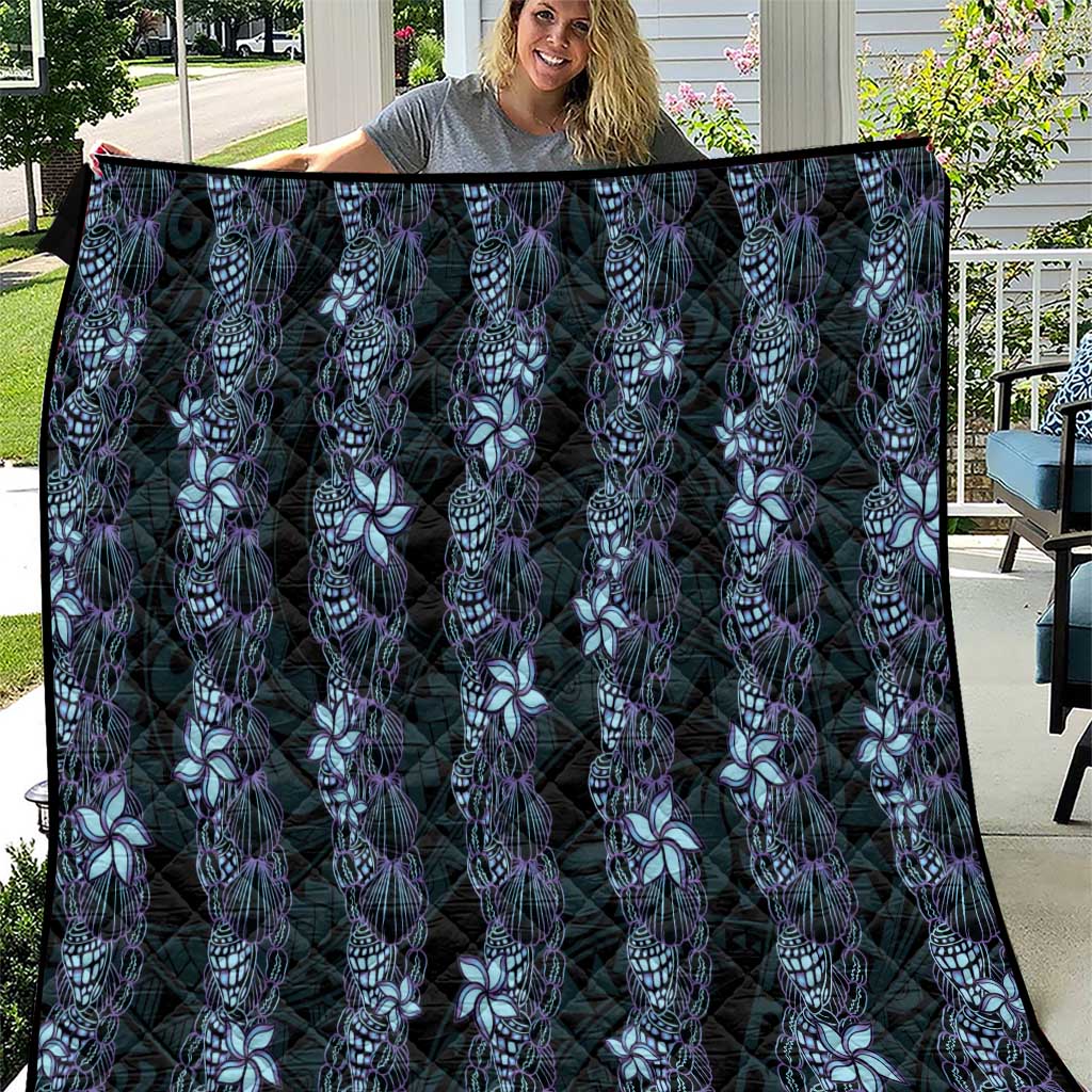 Purple Paradise Hawaii Shell Lei Quilt Hawaiian Sunrise Shell Hebrew Cone Plumeria - Polynesian Pride