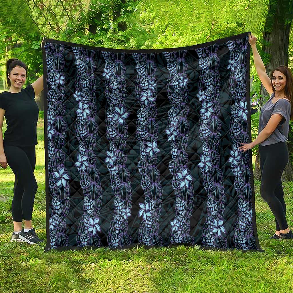 Purple Paradise Hawaii Shell Lei Quilt Hawaiian Sunrise Shell Hebrew Cone Plumeria - Polynesian Pride