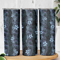 Purple Paradise Hawaii Shell Lei Skinny Tumbler Hawaiian Sunrise Shell Hebrew Cone Plumeria LT14 - Polynesian Pride