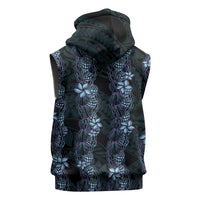 Purple Paradise Hawaii Shell Lei Sleeveless Zip Hoodie Hawaiian Sunrise Shell Hebrew Cone Plumeria - Polynesian Pride