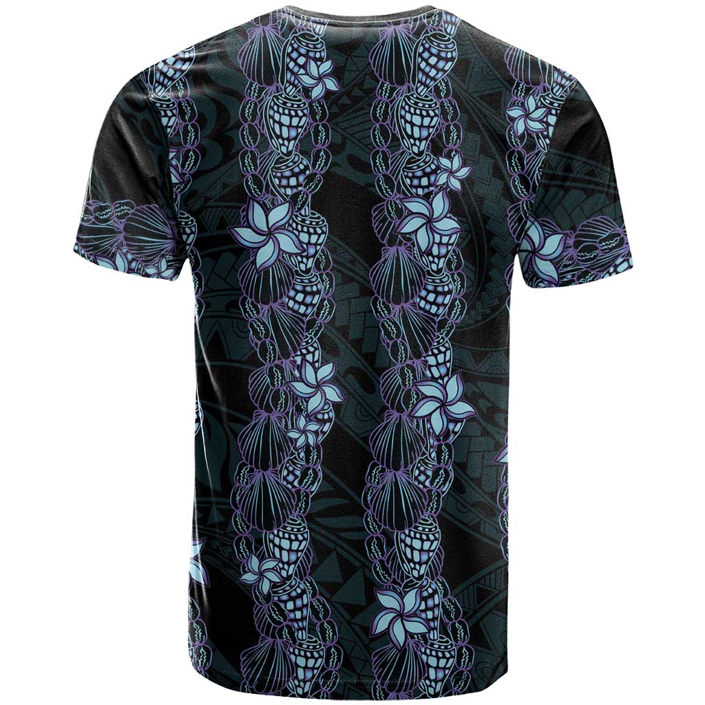 Purple Paradise Hawaii Shell Lei T Shirt Hawaiian Sunrise Shell Hebrew Cone Plumeria LT14 - Polynesian Pride