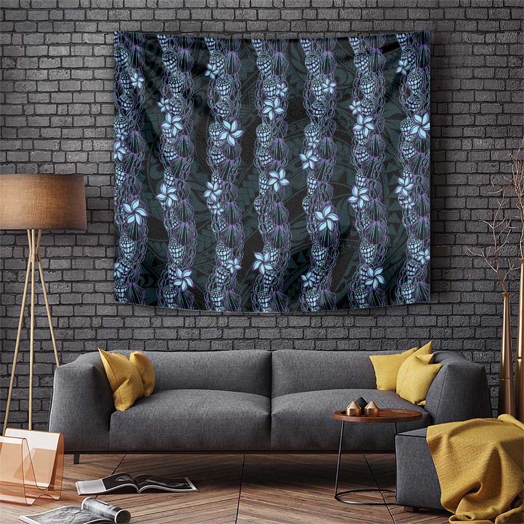 Purple Paradise Hawaii Shell Lei Tapestry Hawaiian Sunrise Shell Hebrew Cone Plumeria - Polynesian Pride