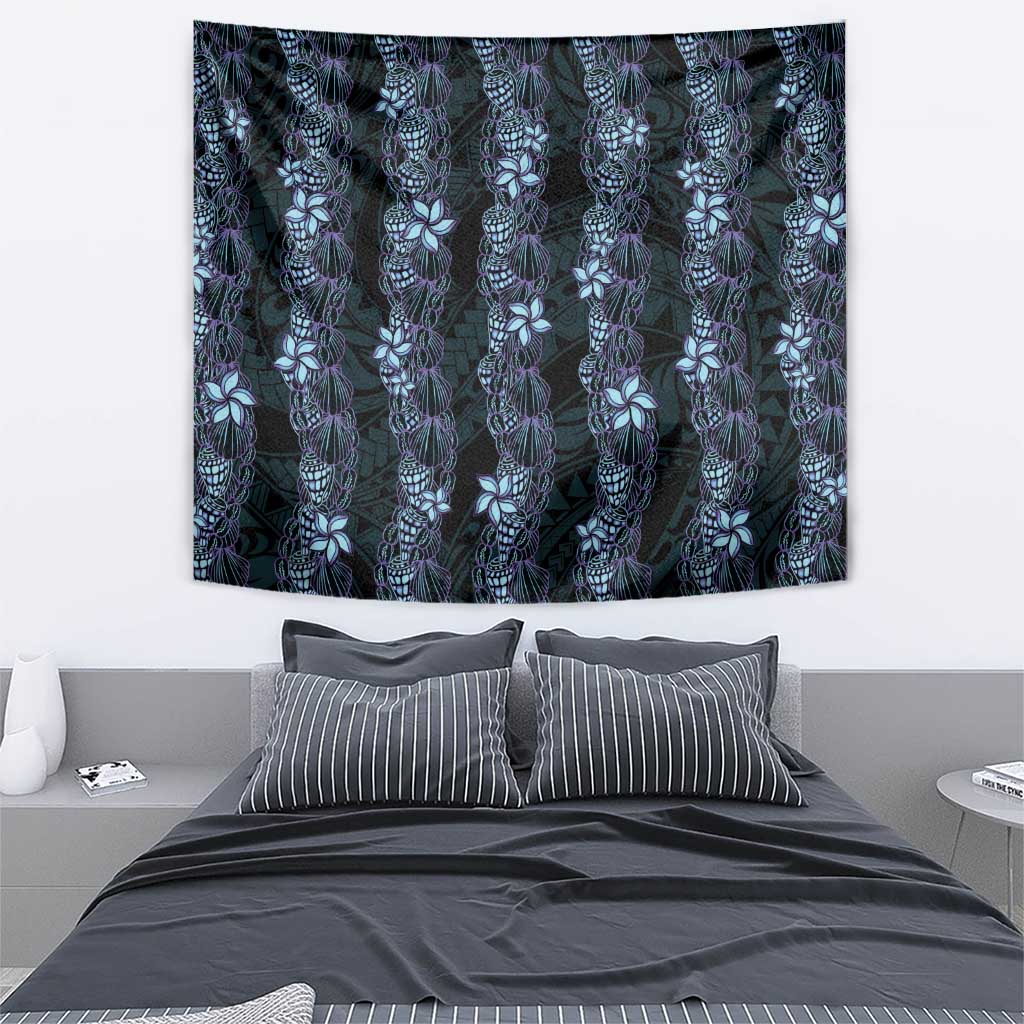 Purple Paradise Hawaii Shell Lei Tapestry Hawaiian Sunrise Shell Hebrew Cone Plumeria - Polynesian Pride