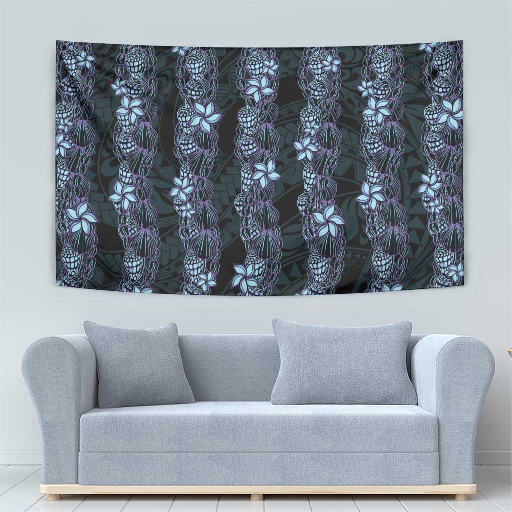 Purple Paradise Hawaii Shell Lei Tapestry Hawaiian Sunrise Shell Hebrew Cone Plumeria - Polynesian Pride