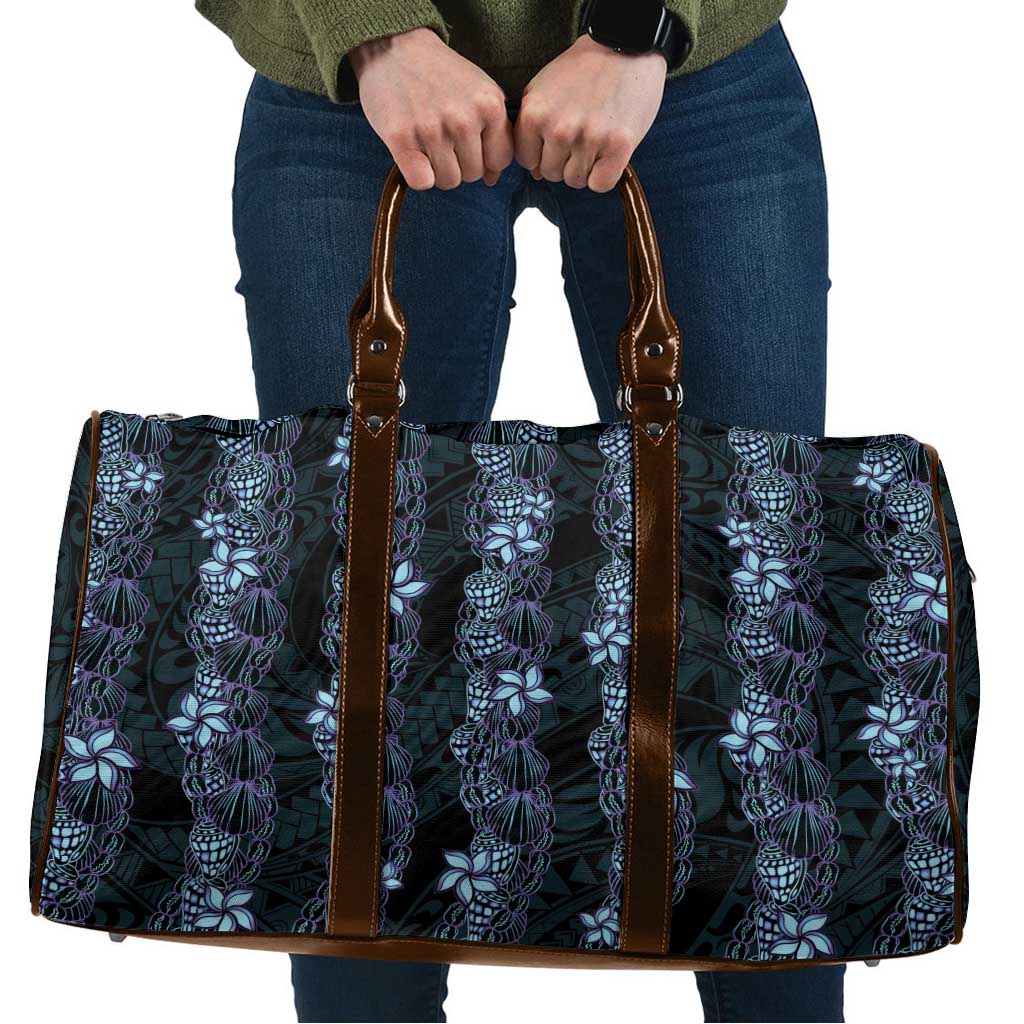 Purple Paradise Hawaii Shell Lei Travel Bag Hawaiian Sunrise Shell Hebrew Cone Plumeria - Polynesian Pride