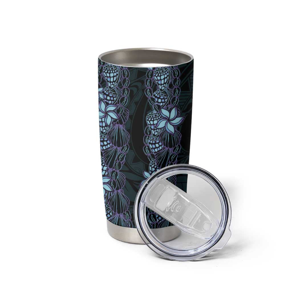 Purple Paradise Hawaii Shell Lei Tumbler Cup Hawaiian Sunrise Shell Hebrew Cone Plumeria - Polynesian Pride