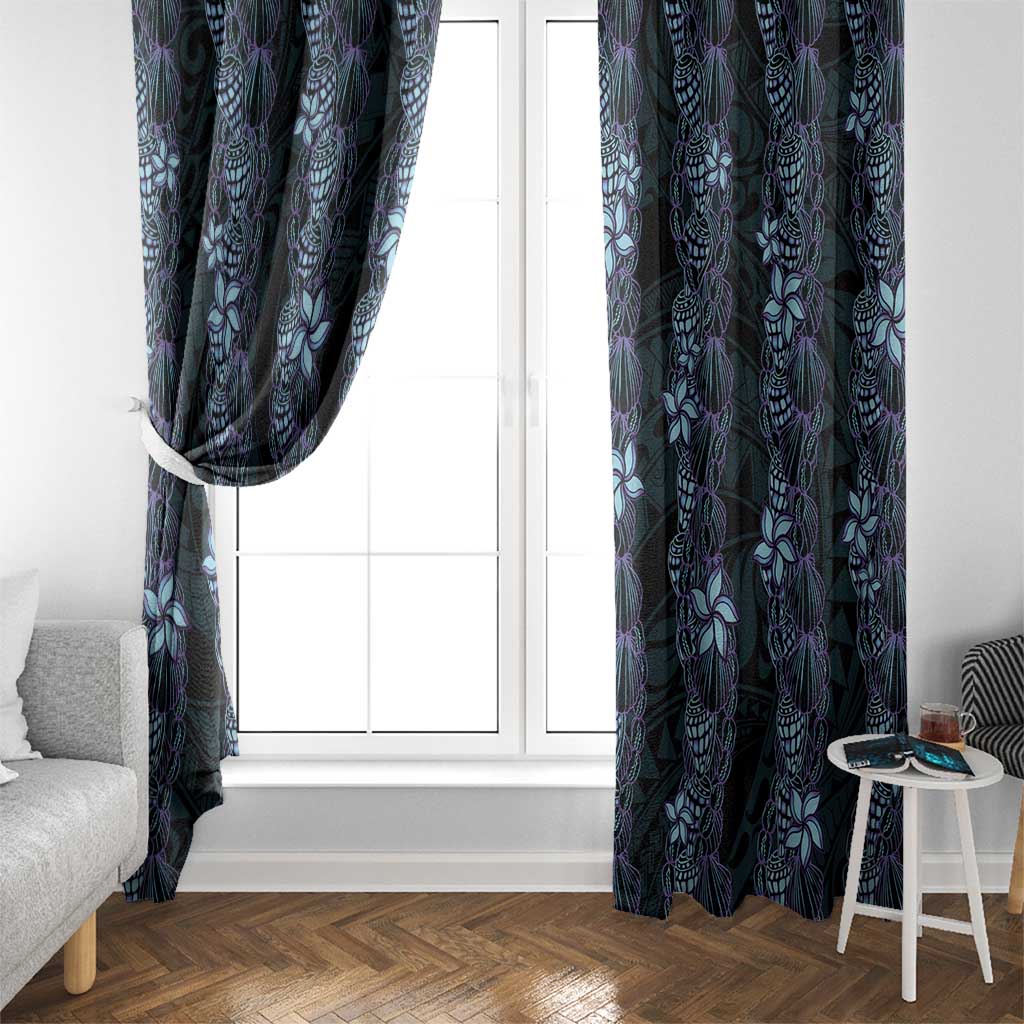 Purple Paradise Hawaii Shell Lei Window Curtain Hawaiian Sunrise Shell Hebrew Cone Plumeria - Polynesian Pride