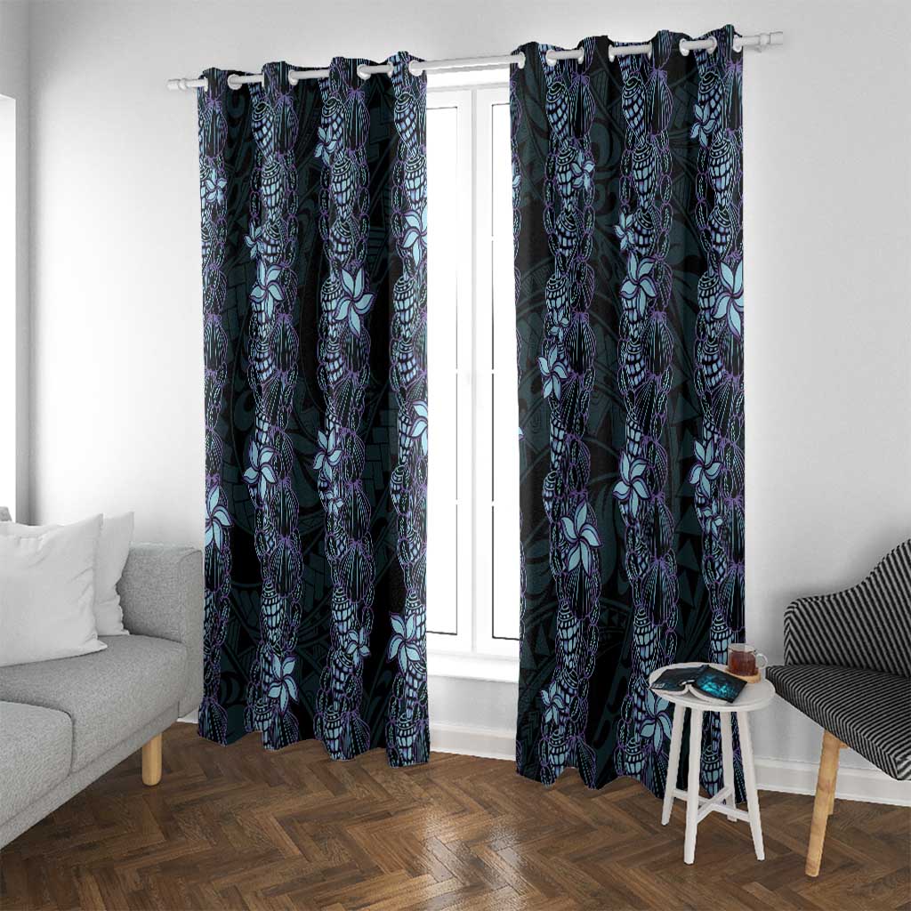 Purple Paradise Hawaii Shell Lei Window Curtain Hawaiian Sunrise Shell Hebrew Cone Plumeria - Polynesian Pride