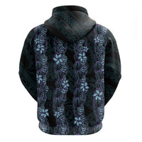 Purple Paradise Hawaii Shell Lei Zip Hoodie Hawaiian Sunrise Shell Hebrew Cone Plumeria - Polynesian Pride