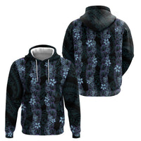 Purple Paradise Hawaii Shell Lei Zip Hoodie Hawaiian Sunrise Shell Hebrew Cone Plumeria - Polynesian Pride