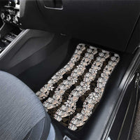 Black and Beige Hawaii Shell Lei Car Mats Hawaiian Sunrise Shell Hebrew Cone Plumeria - Polynesian Pride