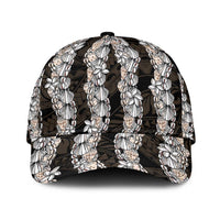 Black and Beige Hawaii Shell Lei Classic Cap Hawaiian Sunrise Shell Hebrew Cone Plumeria - Polynesian Pride