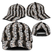 Black and Beige Hawaii Shell Lei Classic Cap Hawaiian Sunrise Shell Hebrew Cone Plumeria - Polynesian Pride
