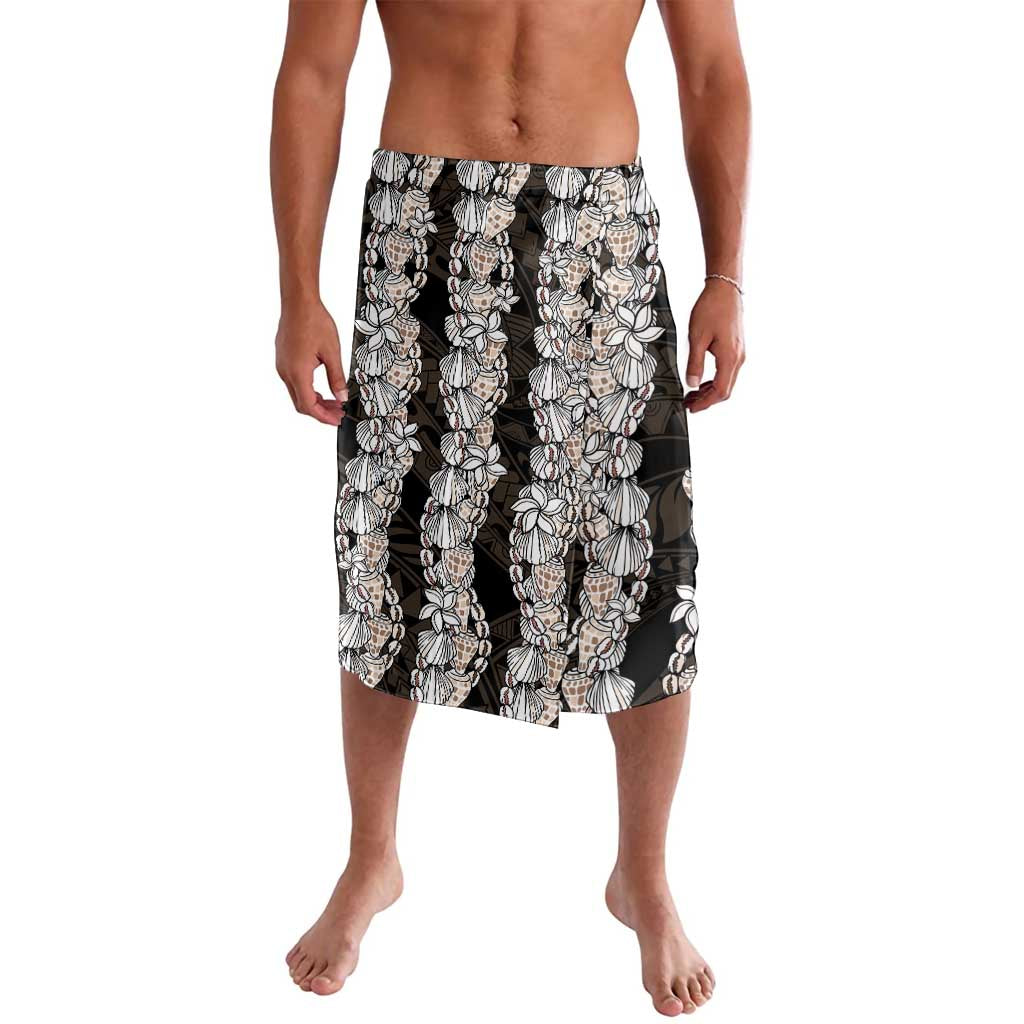 Black and Beige Hawaii Shell Lei Lavalava Hawaiian Sunrise Shell Hebrew Cone Plumeria - Polynesian Pride