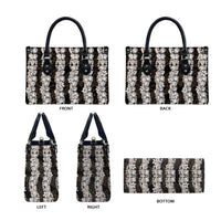 Black and Beige Hawaii Shell Lei Leather Bag Hawaiian Sunrise Shell Hebrew Cone Plumeria - Polynesian Pride