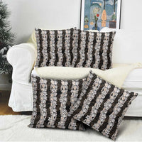 Black and Beige Hawaii Shell Lei Pillow Cover Hawaiian Sunrise Shell Hebrew Cone Plumeria - Polynesian Pride