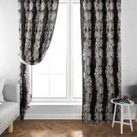 Black and Beige Hawaii Shell Lei Window Curtain Hawaiian Sunrise Shell Hebrew Cone Plumeria - Polynesian Pride