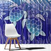 Polynesia Sea Turtle Window Curtain Happy Valentine Day Polynesian - Dark Cyan LT14 - Polynesian Pride