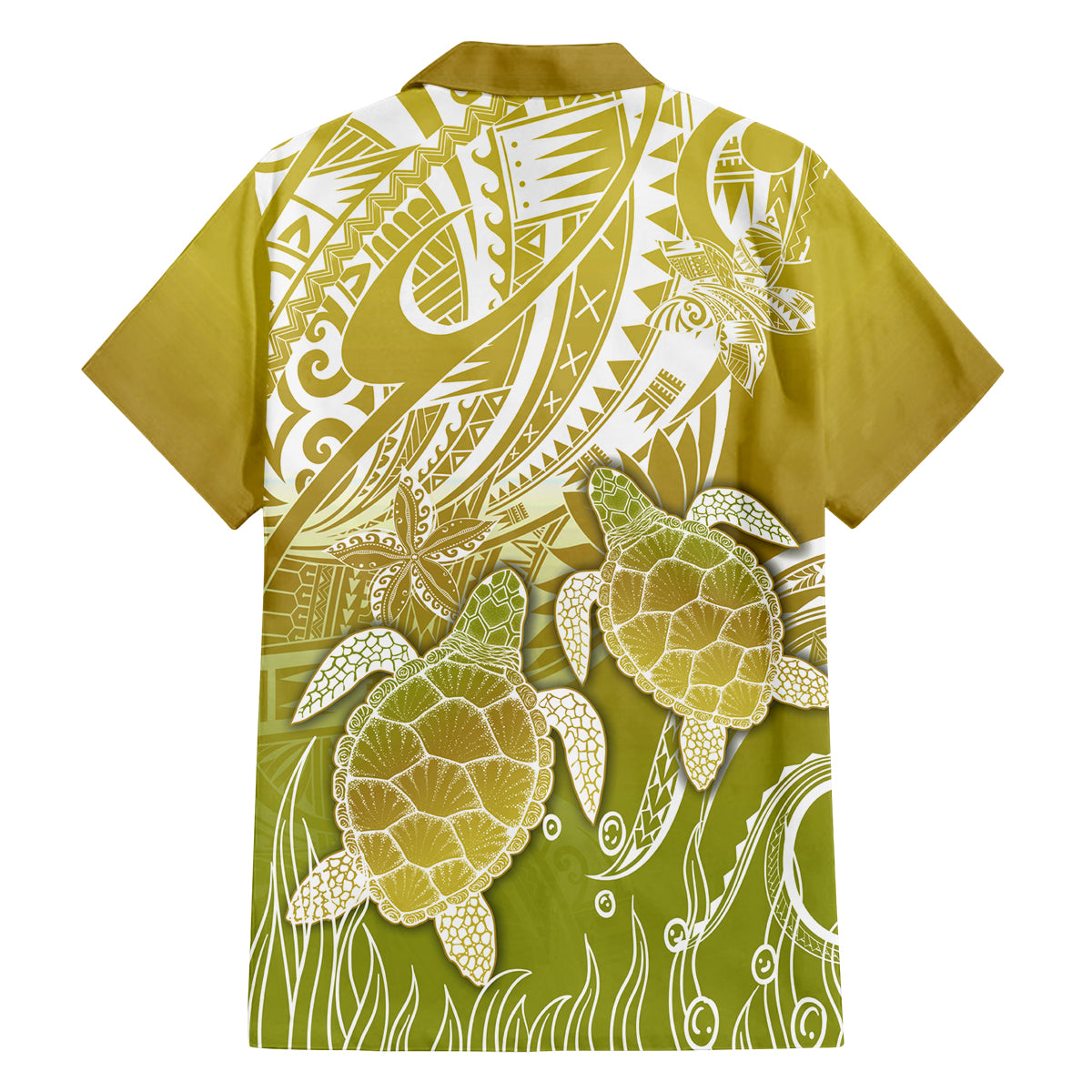 Polynesia Sea Turtle Family Matching Off Shoulder Long Sleeve Dress and Hawaiian Shirt Happy Valentine Day Polynesian - Gold LT14 - Polynesian Pride