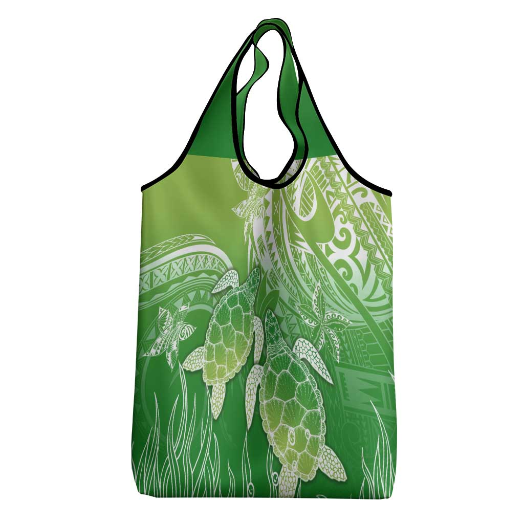 Polynesia Sea Turtle Grocery Bag Happy Valentine Day Polynesian - Green