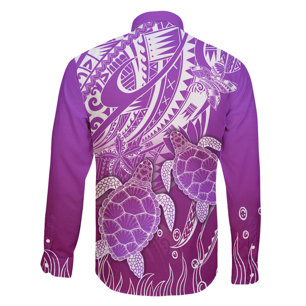 Polynesia Valentine Day Family Matching Off Shoulder Maxi Dress and Hawaiian Shirt Polynesian Sea Turtle Purple Version LT14 - Polynesian Pride