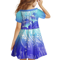 Polynesia Valentine Day Family Matching Short Sleeve Bodycon Dress and Hawaiian Shirt Polynesian Sea Turtle Turquoise Version LT14 - Polynesian Pride