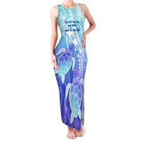 Polynesia Valentine Day Family Matching Tank Maxi Dress and Hawaiian Shirt Polynesian Sea Turtle Turquoise Version LT14 Mom's Dress Turquoise - Polynesian Pride